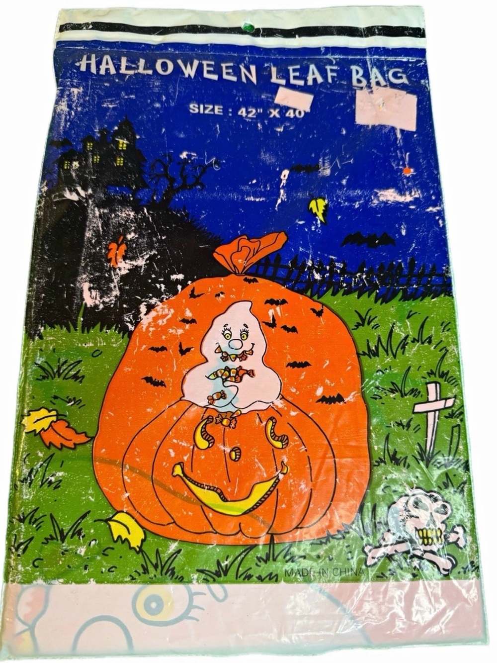 Vintage Halloween Pumpkin Leaf Bag - Holiday Decor for Patio/Lawn